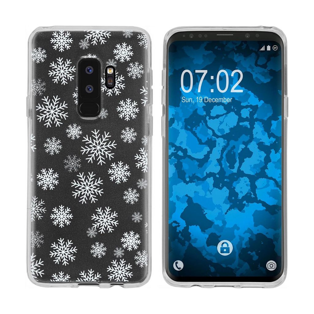 PhoneNatic Case kompatibel mit Samsung Galaxy S9 Plus Silikon-Hülle X Mas Weihnachten Schneeflocken M2