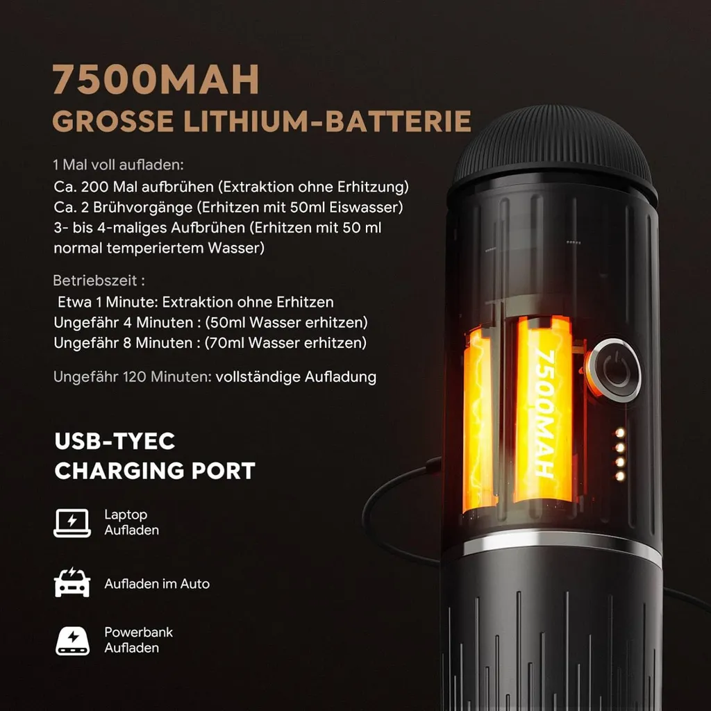 Machine expresso de voyage rechargeable ZELURXX compatible Nespresso - 4