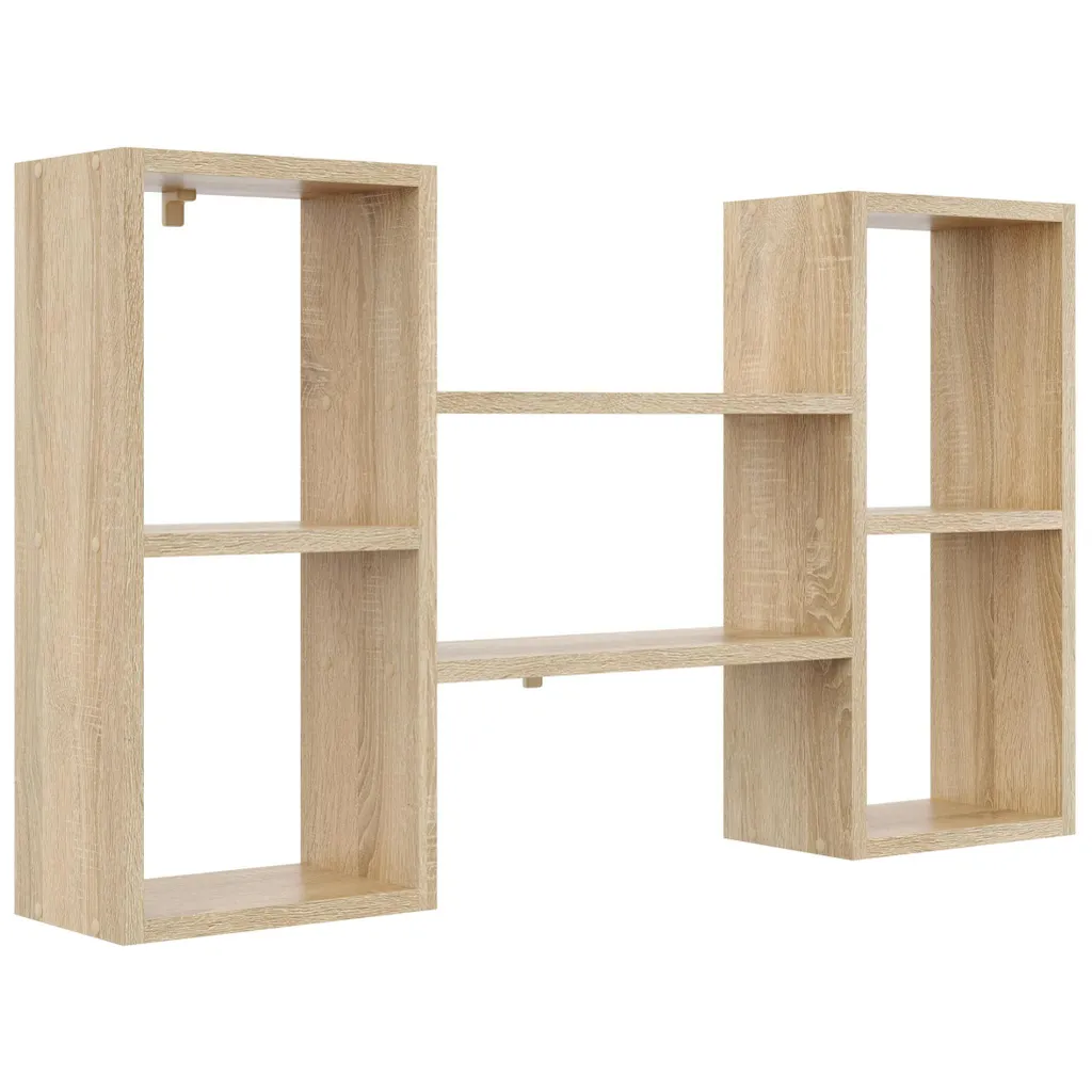 Étagère murale Chêne Sonoma 102 cm avec compartiments ouverts design