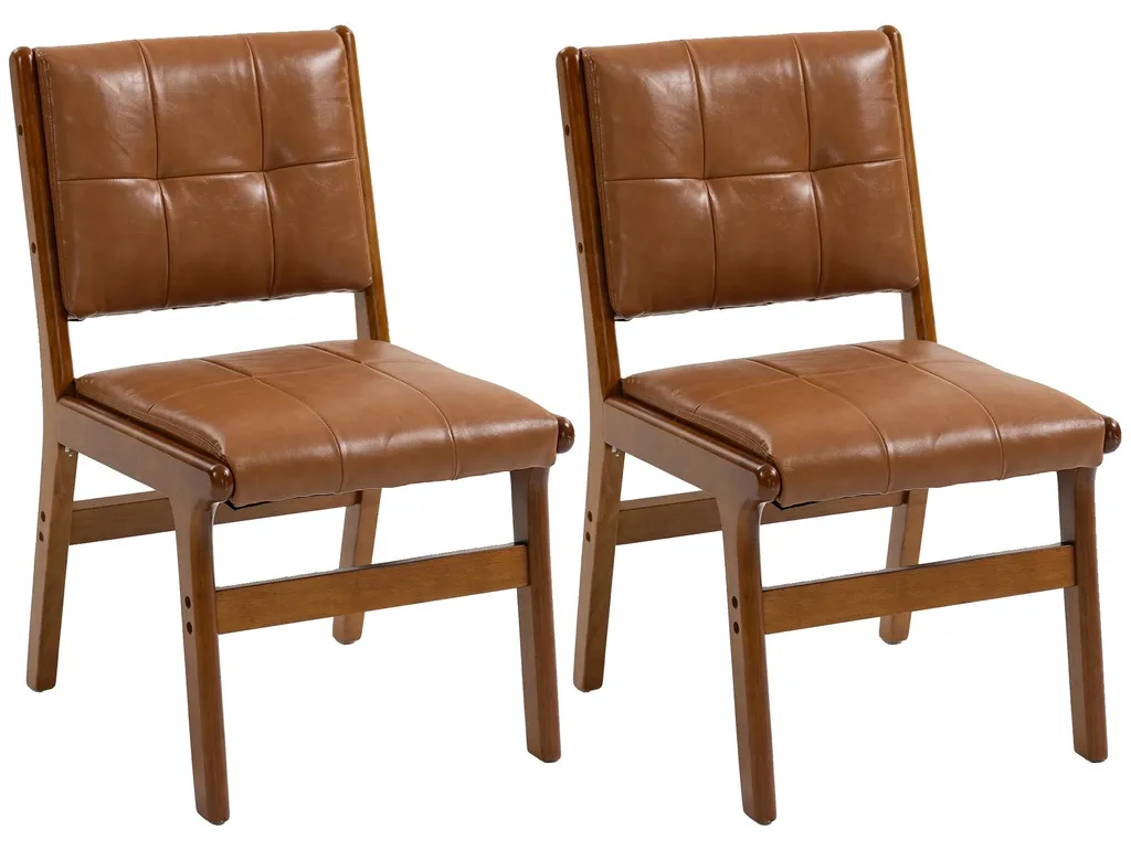 Lot de chaises de salle à manger marron au style vintage industriel chic