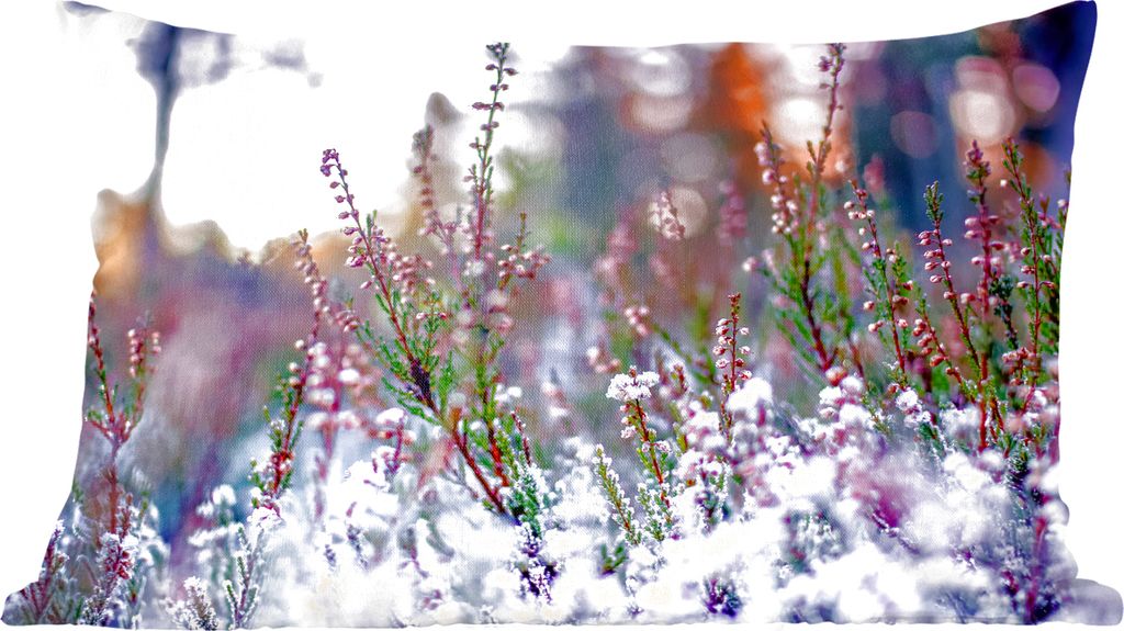 MuchoWow Zierkissen Sofakissen Wohnzimmer Dekokissen 60x40 cm Blumen - Winter - Schnee - Kopfkissen - Polster mit Foto