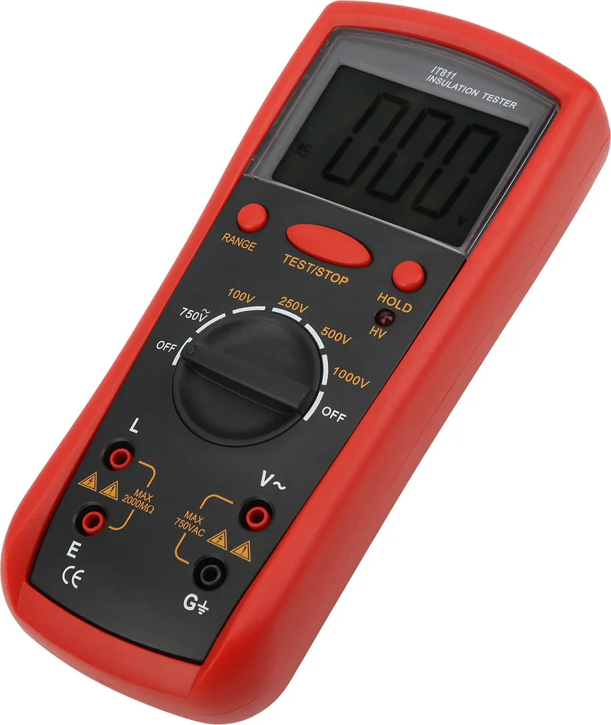 Mégohmmètre IT811 : Testeur de résistance d'isolement avec écran LCD