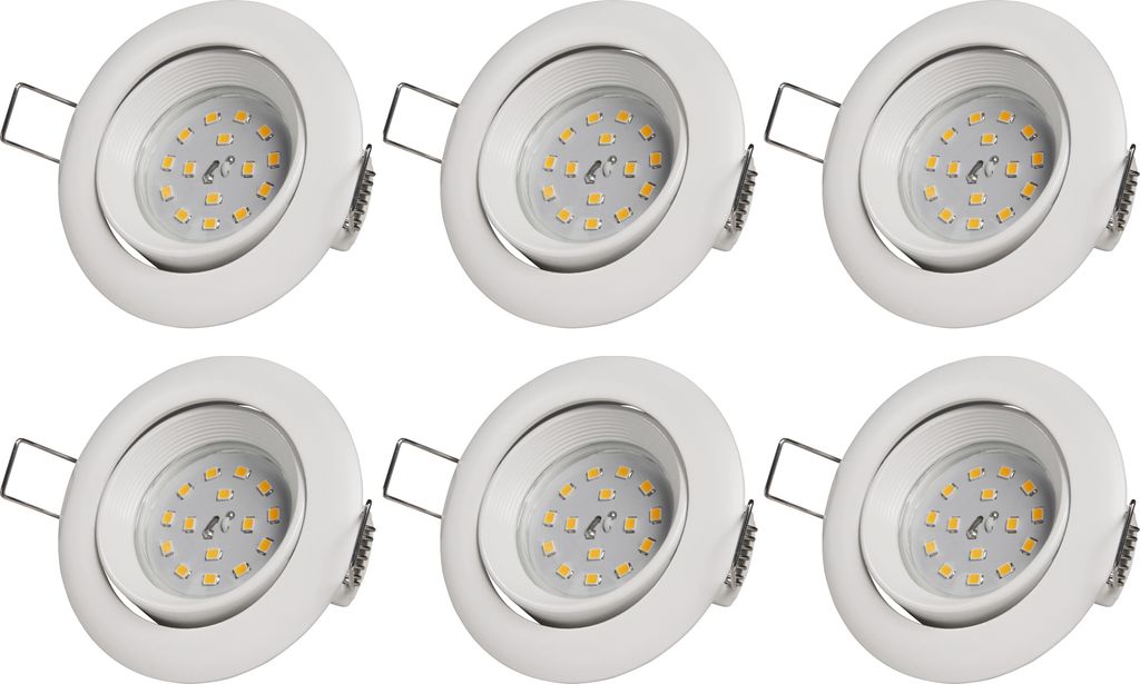 6er-Pack LED Einbauleuchte McShine "intense", 5W, 400 lm, weiß