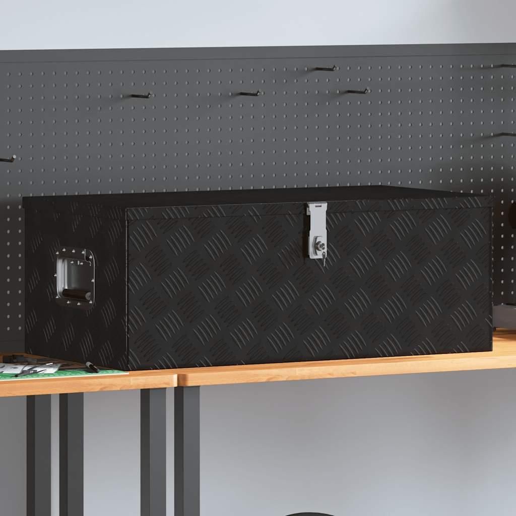 vidaXL Úložný box černý 90x47x33,5 cm Hliník Obrázek produktu 
