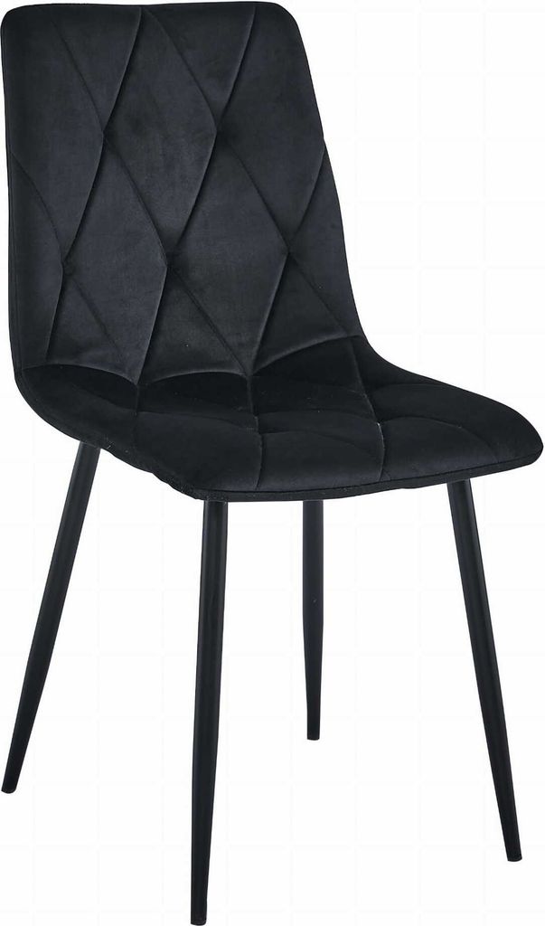 Esszimmer, Wohnzimmer, Bürostuhl LIBRA schwarzer Samt / schwarze Beine