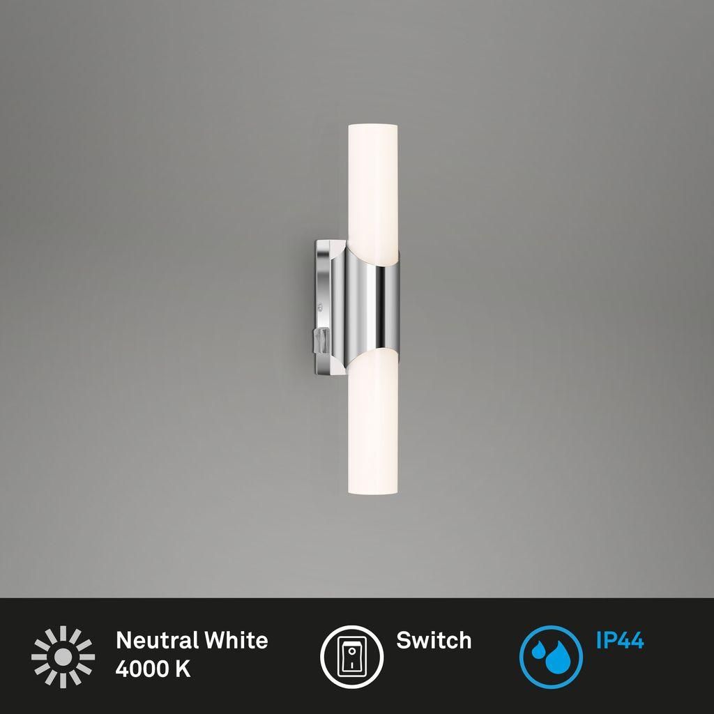 Lámpara de pared LED, color cromado, blanco, fabricada en Imagen del producto 