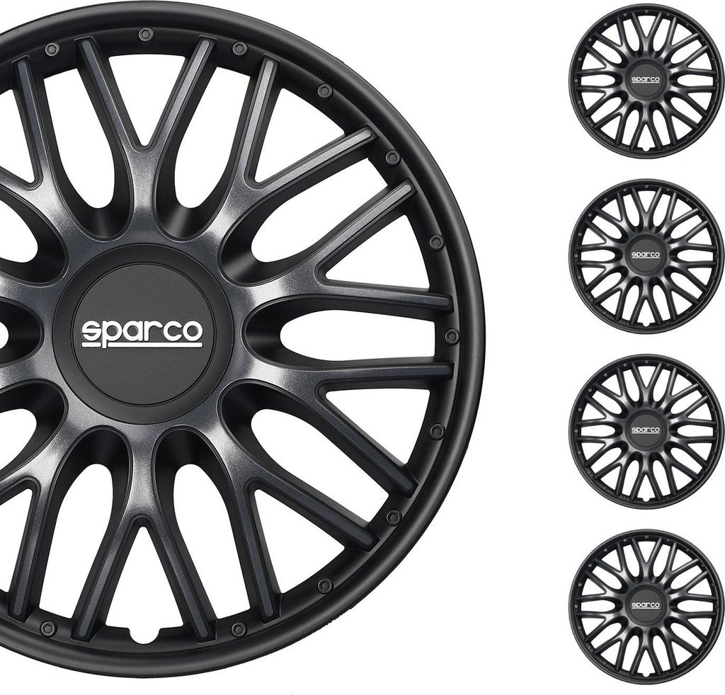 Sparco kryty nábojov 15 palcov Roma šedá čierna 4ks Obrázok produktu 