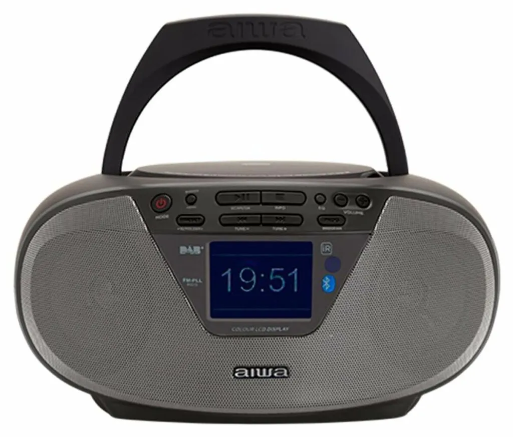 Aiwa BBTU-500DAB/BK Radio CD Portable DAB+ Bluetooth 5.0 avec Ecran LCD