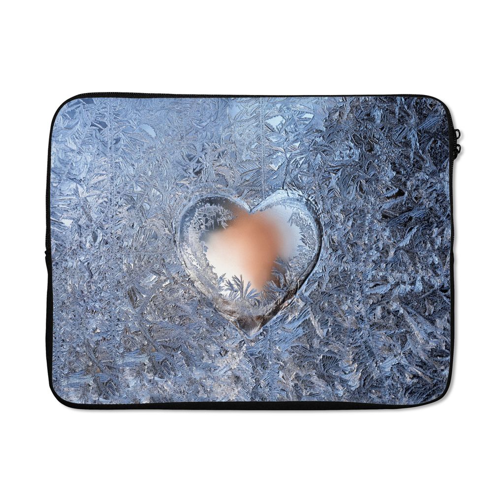 MuchoWow Laptop Hülle 17 Zoll Laptoptasche Herz - Eiscreme - Winter - Zipper - Schutzabdeckung