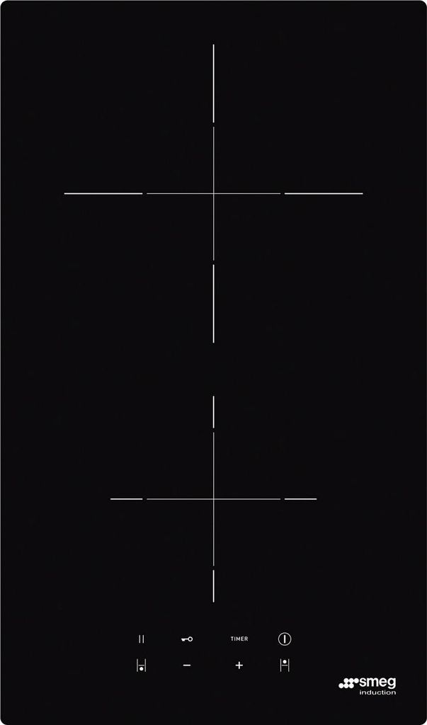 Smeg Universal SI2321D Einbaukochfeld / 30cm / Induktionskochfeld / 2 Brenner / schwarz