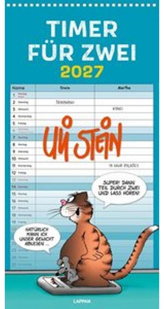 Uli Stein Timer pro dva 2027: Měsíční kalendář na zeď Obrázek produktu 