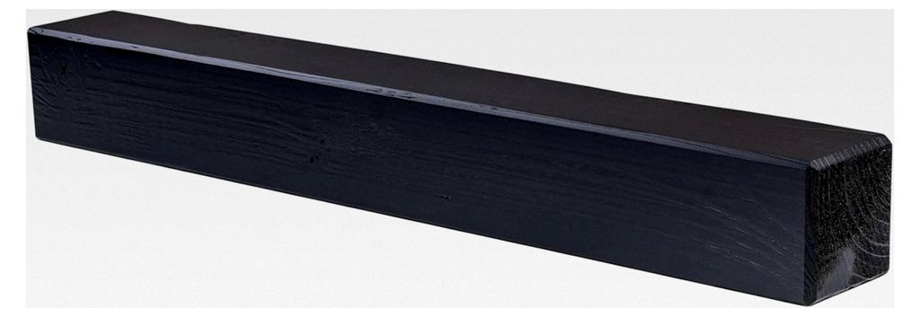 Wandregal aus massivem Holz 80x10cm Schwarz