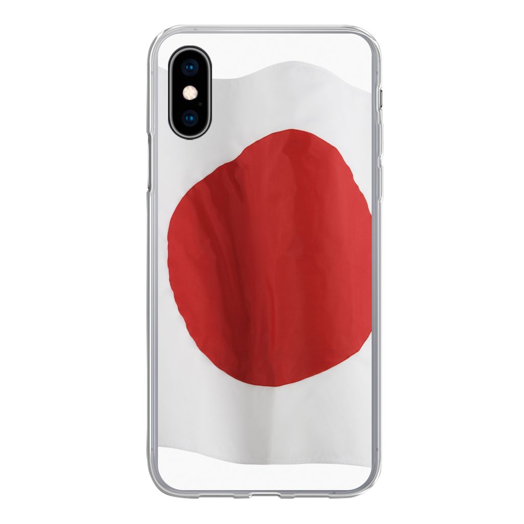 MuchoWow Handyhülle Schutzhülle Hülle für iPhone X Die Flagge von Japan auf weißem Hintergrund Silikon Softcase Handy Hülle - Handyhülle