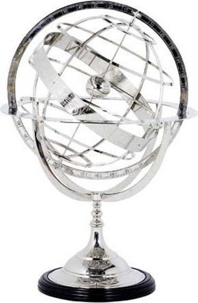 Casa Padrino Luxus Globus Nickel Finish Silber Höhe: 29 cm - Luxus Kollektion - Art Deco