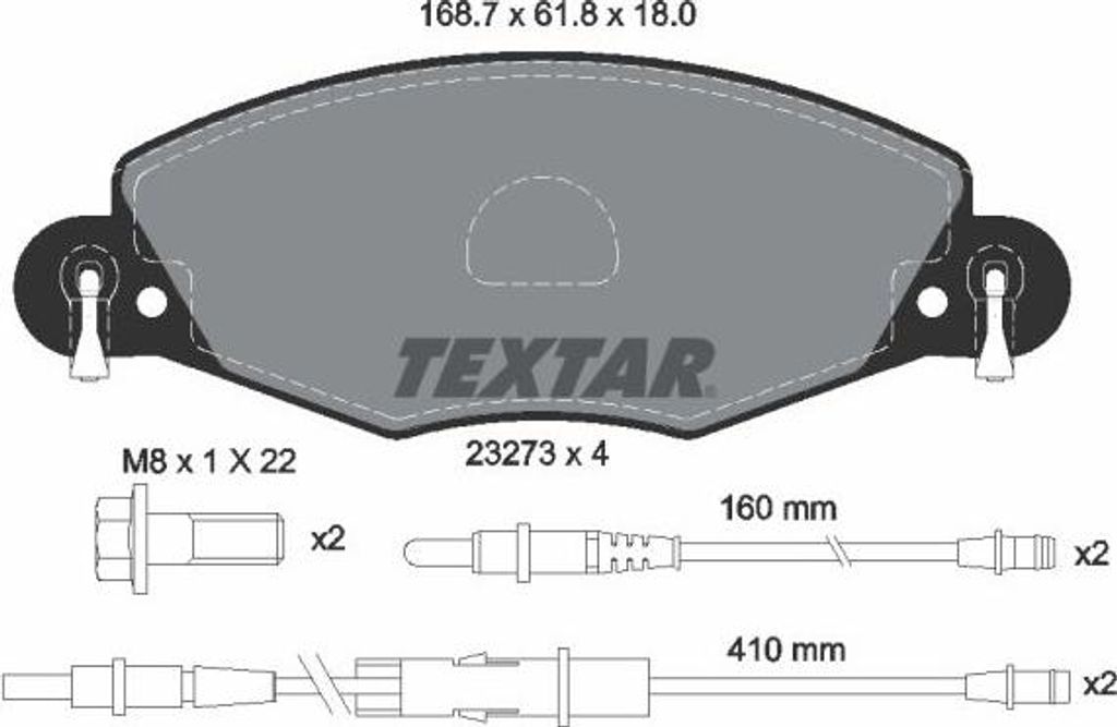 TEXTAR 2327301 Bremsbelagsatz, Scheibenbremse OE 1617274180 kompatibel mit C5