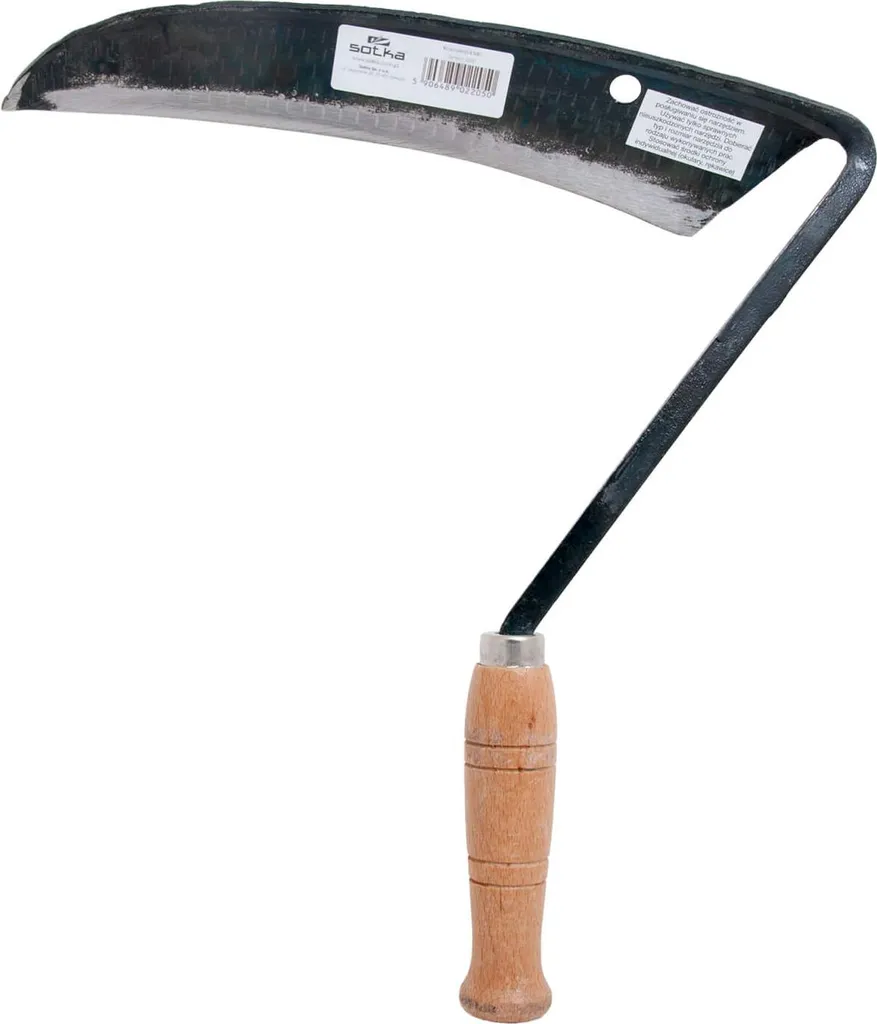 Faucille de faux EMEL à lame courbe renforcée et manche ergonomique bois