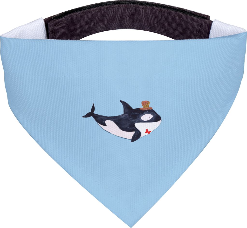 Mr. & Mrs. Panda Halstuch Für Hunde Orca Zylinder - Blau Pastell - Geschenk, Hunde-Bandana, Narwal, Hund, Glitter, Meer, Konfetti, Geburtstag, Tuc...