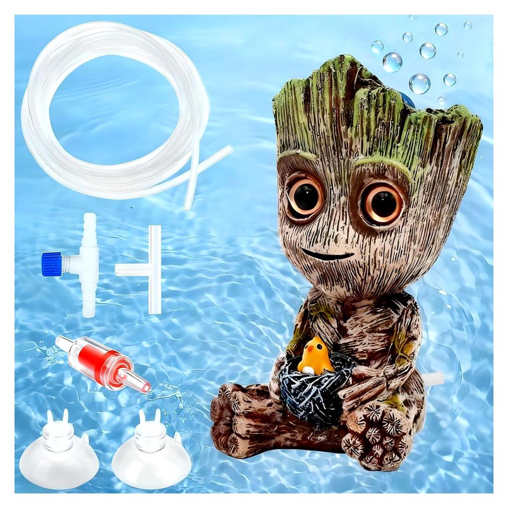 Blasendekoration für Aquarien mit Zubehör, Sprudelstein, Deko für Baby-Aquarien, Luftblasen-Dekoration, Luftstein für Aquarien, große Aquarien...