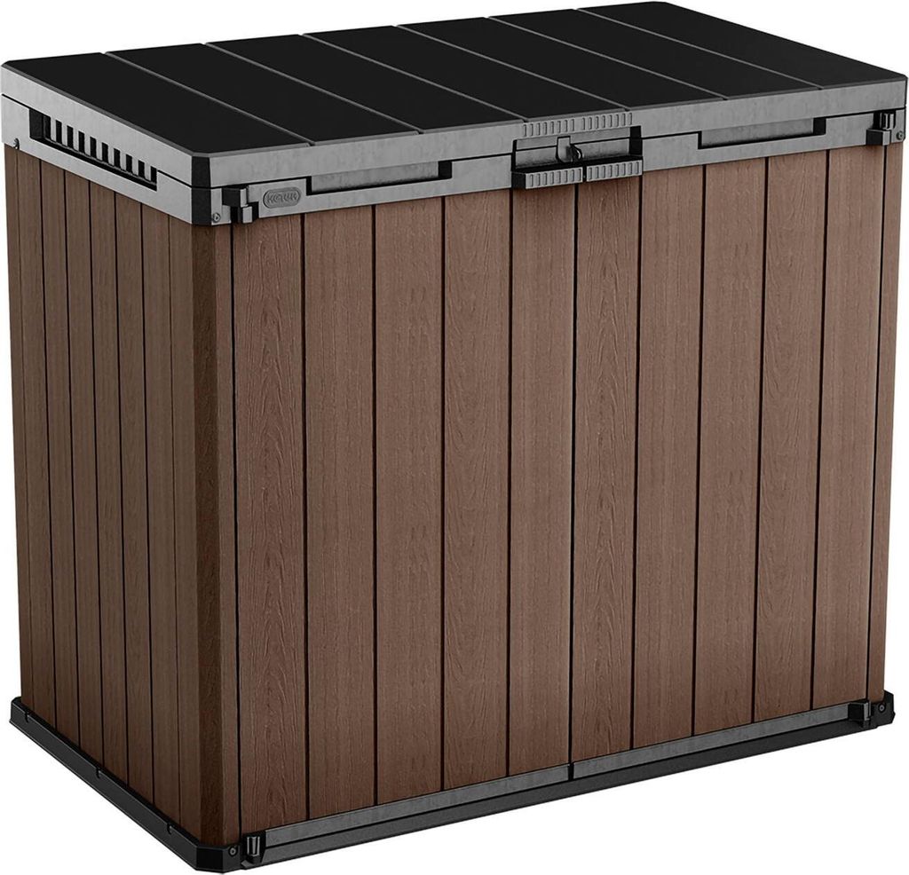 Dmora Outdoor-Schrank Napanee 140x80x120 cm braun, 1 Fachboden, 2 Türen