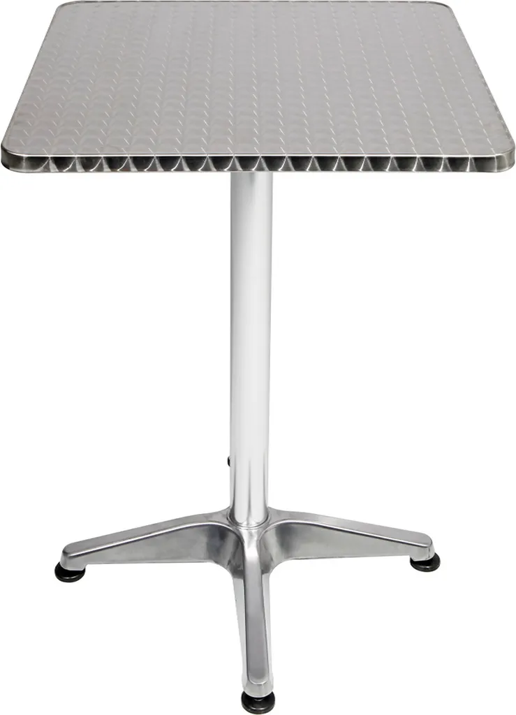 Table de bistrot 60x60 en aluminium pliable et réglable en hauteur
