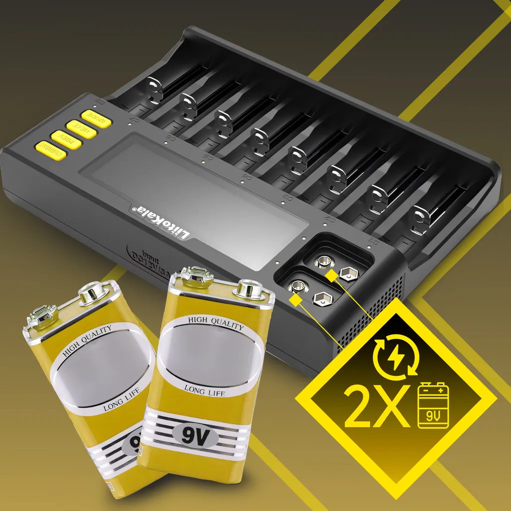 Chargeur Rapide 12 Emplacements pour Piles Rechargeables AA AAA 9V - 8