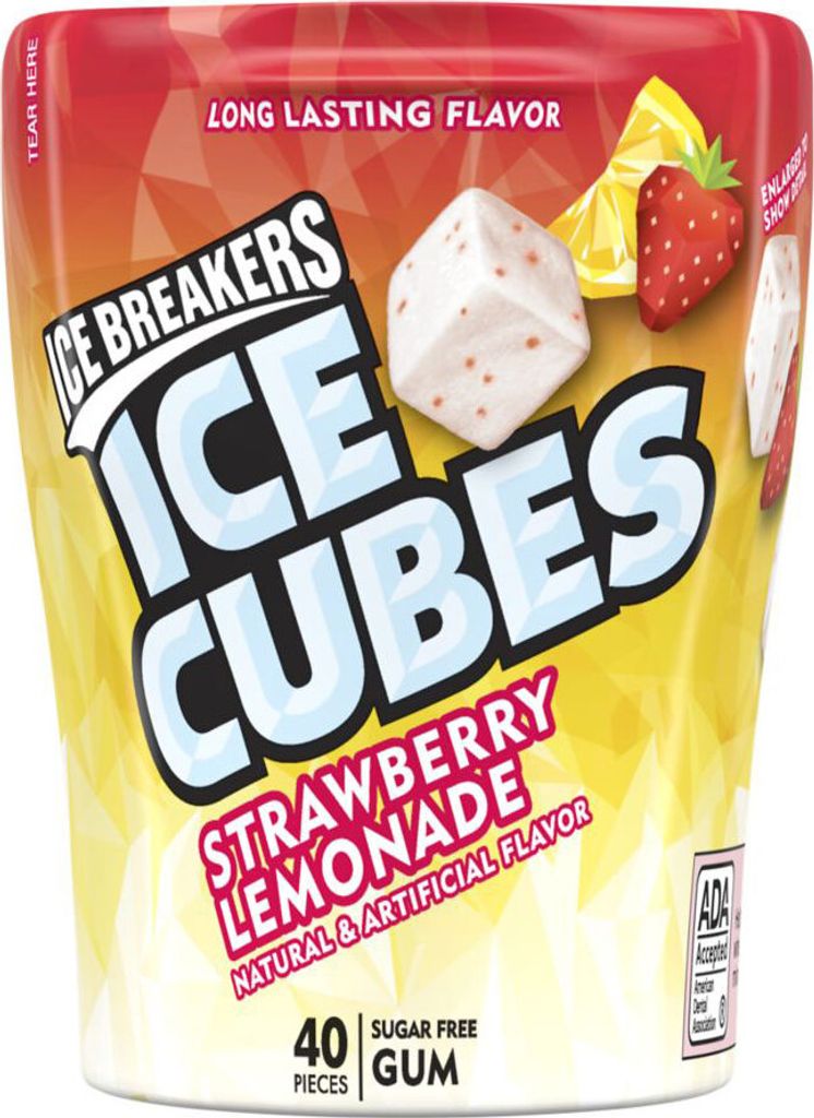 Ice Breakers Gum Ice Cubes Strawberry Lemonade (6 x 92g)