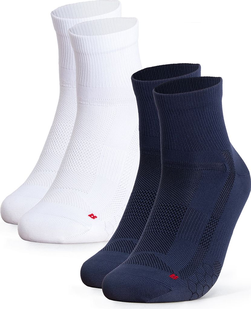 Occulto Herren & Damen kurze Rennradsocken 2er Pack (Modell: Thomas) Nvy-Wht 39-42