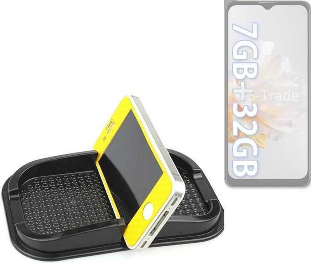 K-S-Trade Auto Anti Rutsch Matte Smartphone-Halter kompatibel mit Blackview Oscal C30 Haft Pad Armaturenbrett Handy-Halterung Silikon