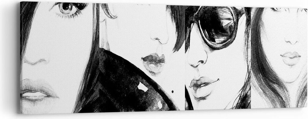Bild auf Leinwand - Leinwandbild - frau gesicht - 90x30cm - Wand Bild - Wanddeko - Wandbilder - Leinwanddruck - Bilder - Kunstdruck - Wanddekoratio...