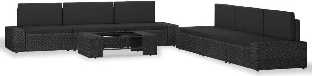 Maison Exclusive - 7-tlg. Garten-Lounge-Set Poly Rattan Schwarz