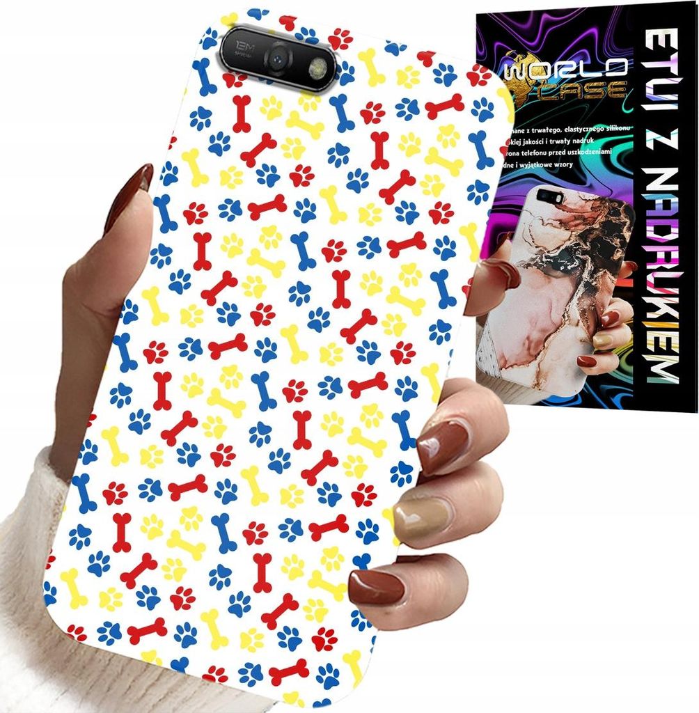 Fall Für Huawei Y6 2018 - Knochen Pfoten Hund Patrouille Cartoon + Glas