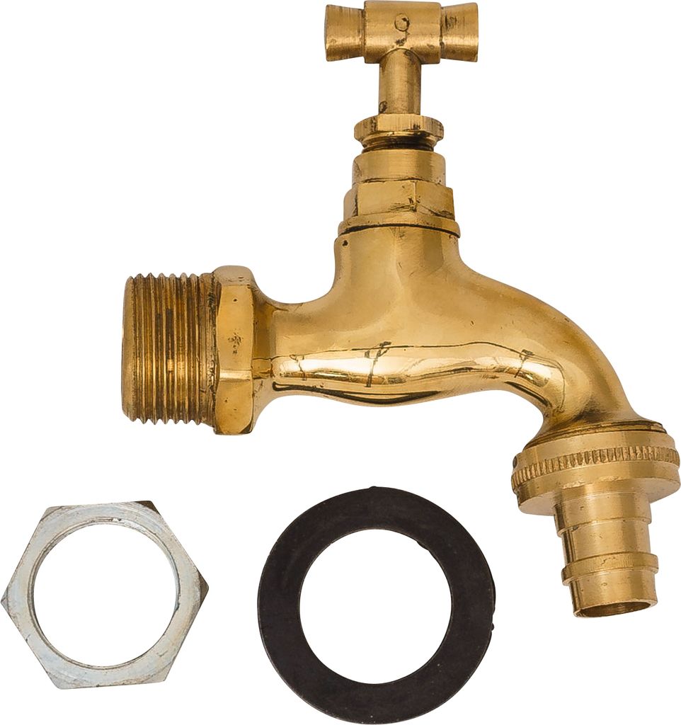 Wasserhahn Auslaufventil Garten Brunnen Messing 3/4 Zoll Antik Stil 12cm