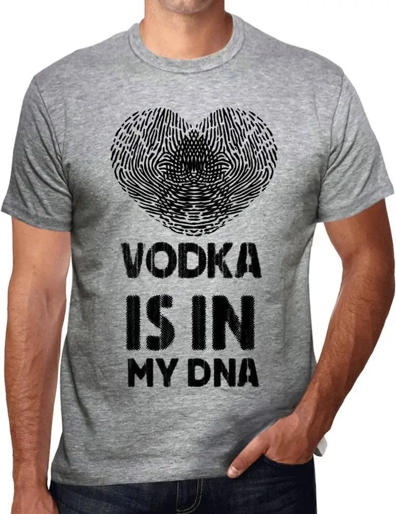 Herren Grafik T-Shirt Wodka ist in meiner DNA – Vodka Is In My Dna – Öko-Verantwortlich Vintage Jahrgang Kurzarm Lustige Druck Geburtstag Gesc...