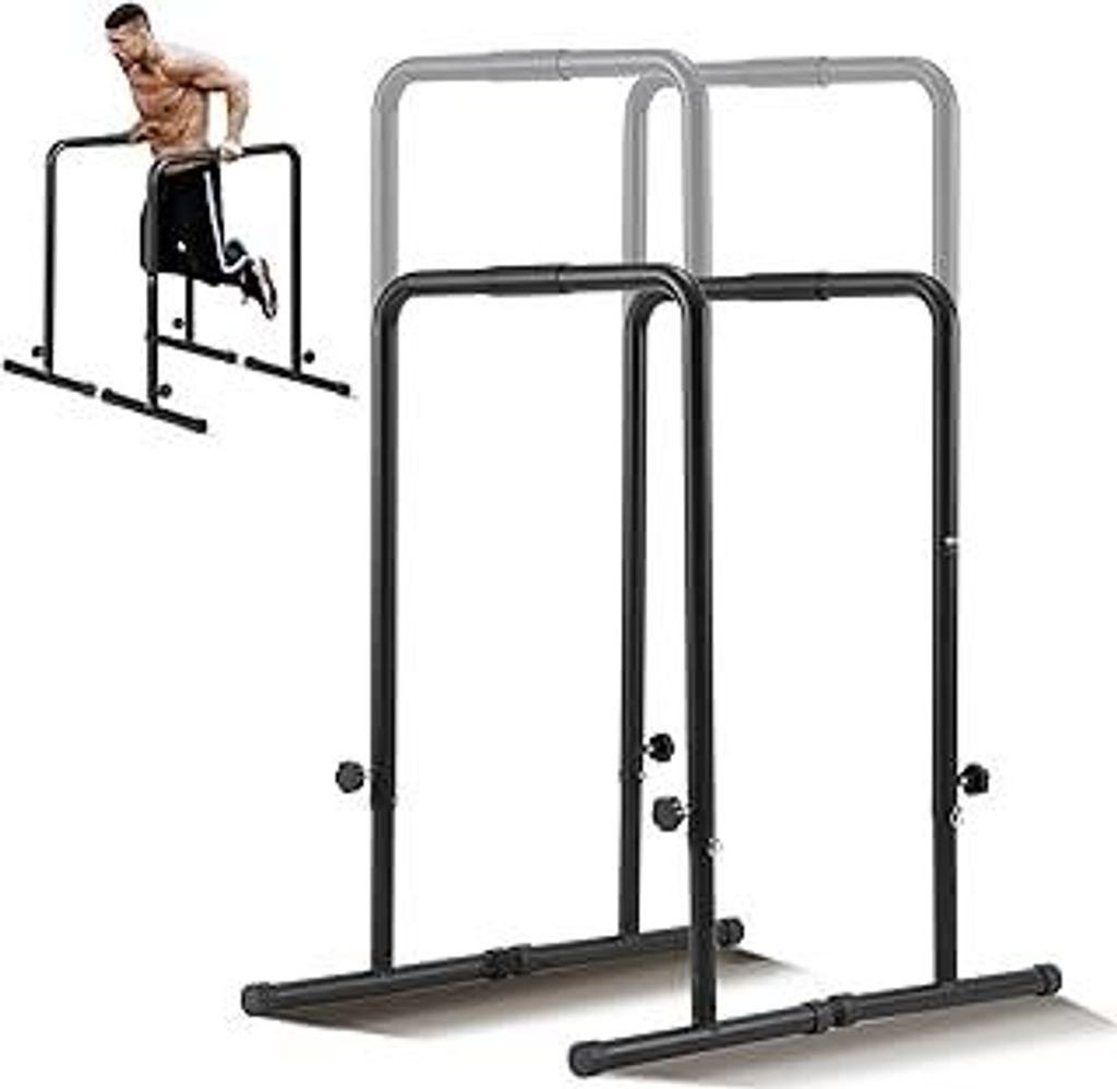 VEVOR Dip-Stangen Dip-Ständer-Station mit Einstellbarer Höhe, 200 kg Fitness-Workout-Dip-Stangen-Station, Stabilisator, Parallette-Liegestützst...