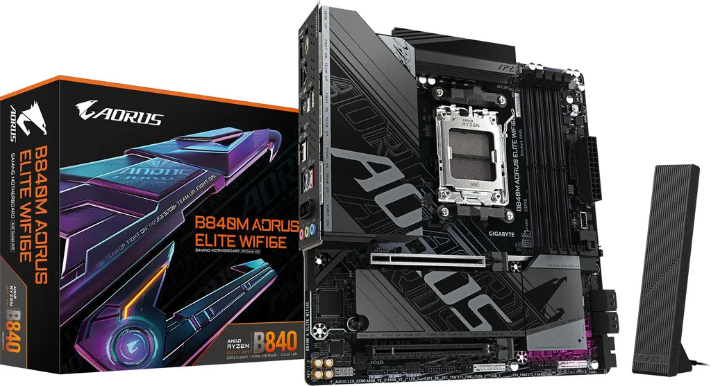 Gigabyte B840M Elite WIFI6E Carte Mère AM5 DDR5 pour Ryzen série 9000