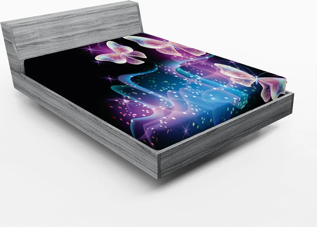 Drap-housse Papillon 180x200 cm avec Illustration Artistique Colorée