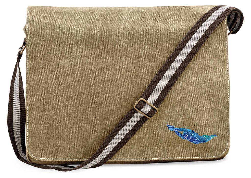 Huuraa Umhängetasche Schwimmen bunte Silhouette 14 Liter Sahara Canvas Laptoptasche Geschenkidee