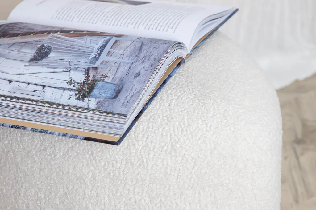 Pouf Rotondo Teddy Bianco Peg 46cm - Seduta Extra e Relax - 3