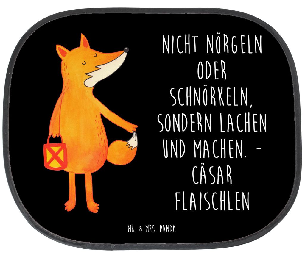 Mr. & Mrs. Panda Sonnenschutz Auto Fuchs Laterne - Schwarz - Geschenk, Optimistisch, Sonnenblende, Laternenumzug, für Autoscheiben, Sankt Martin, ...