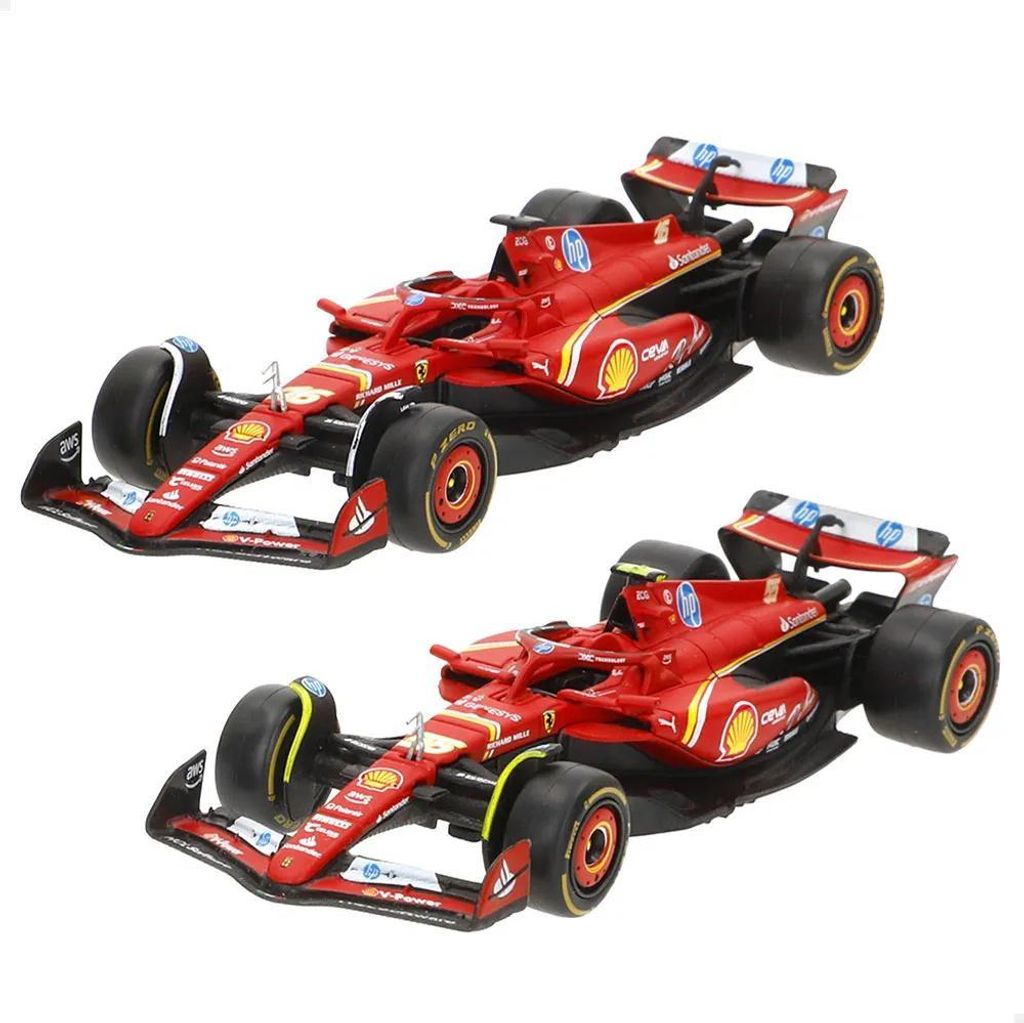 Bburago 78510 F1 2024 Ferrari Sf-24 Sainz & Leclerc 1:43 Automodellbausatz 2 Einheiten Rot Rot One Size