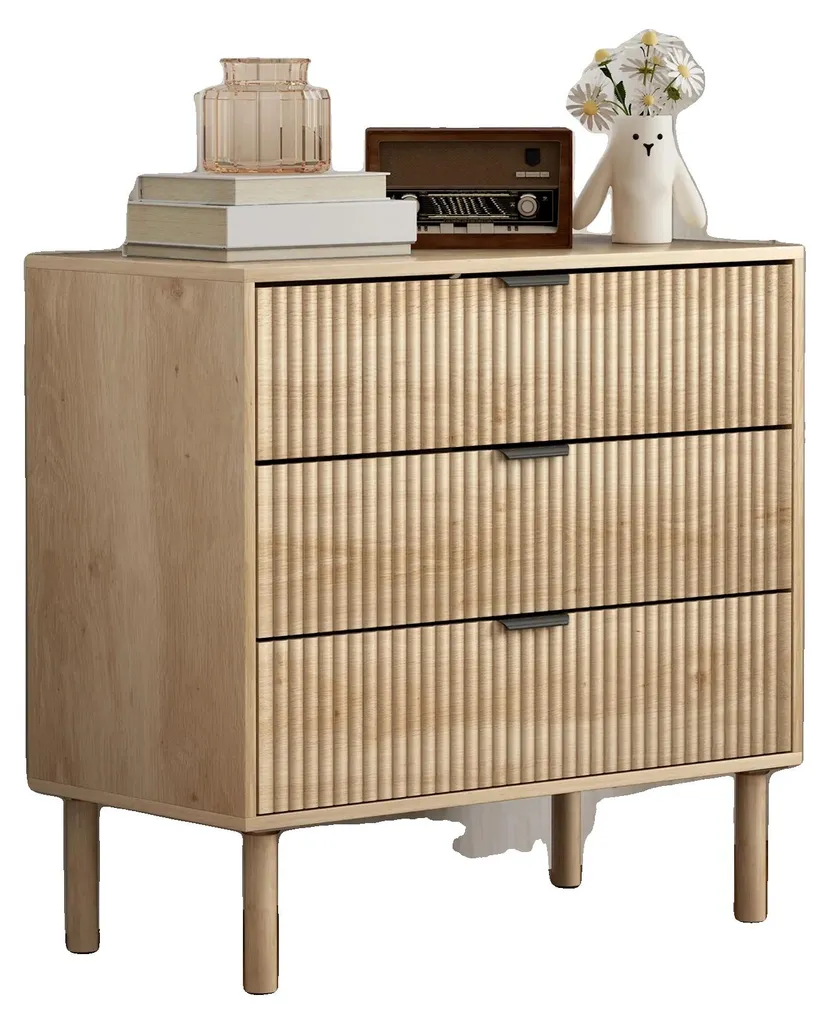 Commode de Chambre Style Scandinave en Bois de Chêne pour Vêtements