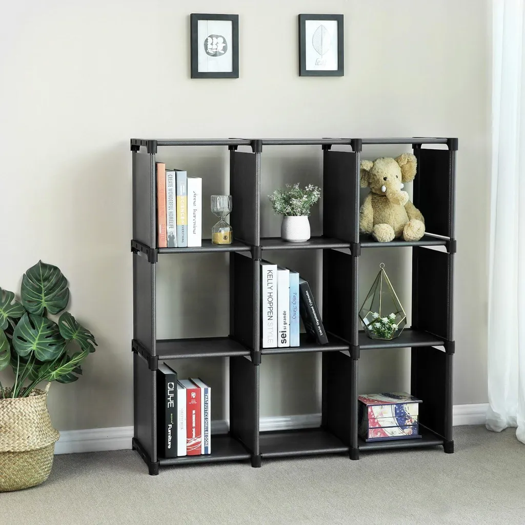Solution de rangement pour le salon avec 9 compartiments ouverts pliables - 2
