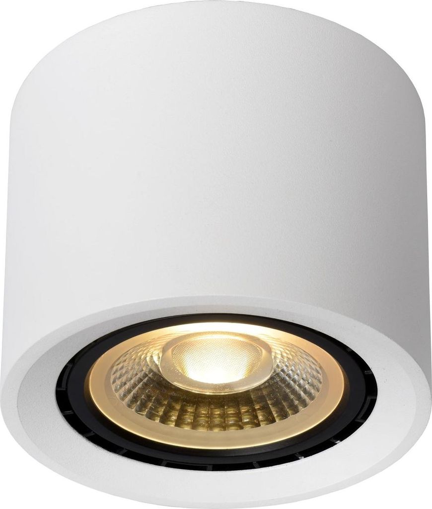 Spot Leuchte Decke Aluminium Ø 12 cm rund Aufputz Weiß GU10 2200 K warmweißes Licht 820 lm Modern