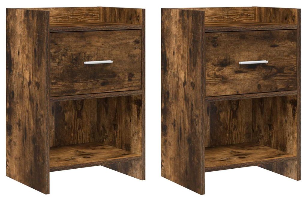 vidaXL Nachttische 2 pcs Geräucherte Eiche 40 x 30 x 60 cm