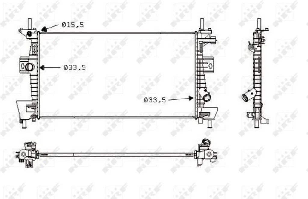 Radiateur moteur NRF 58487 en aluminium pour Ford Focus III et C-Max
