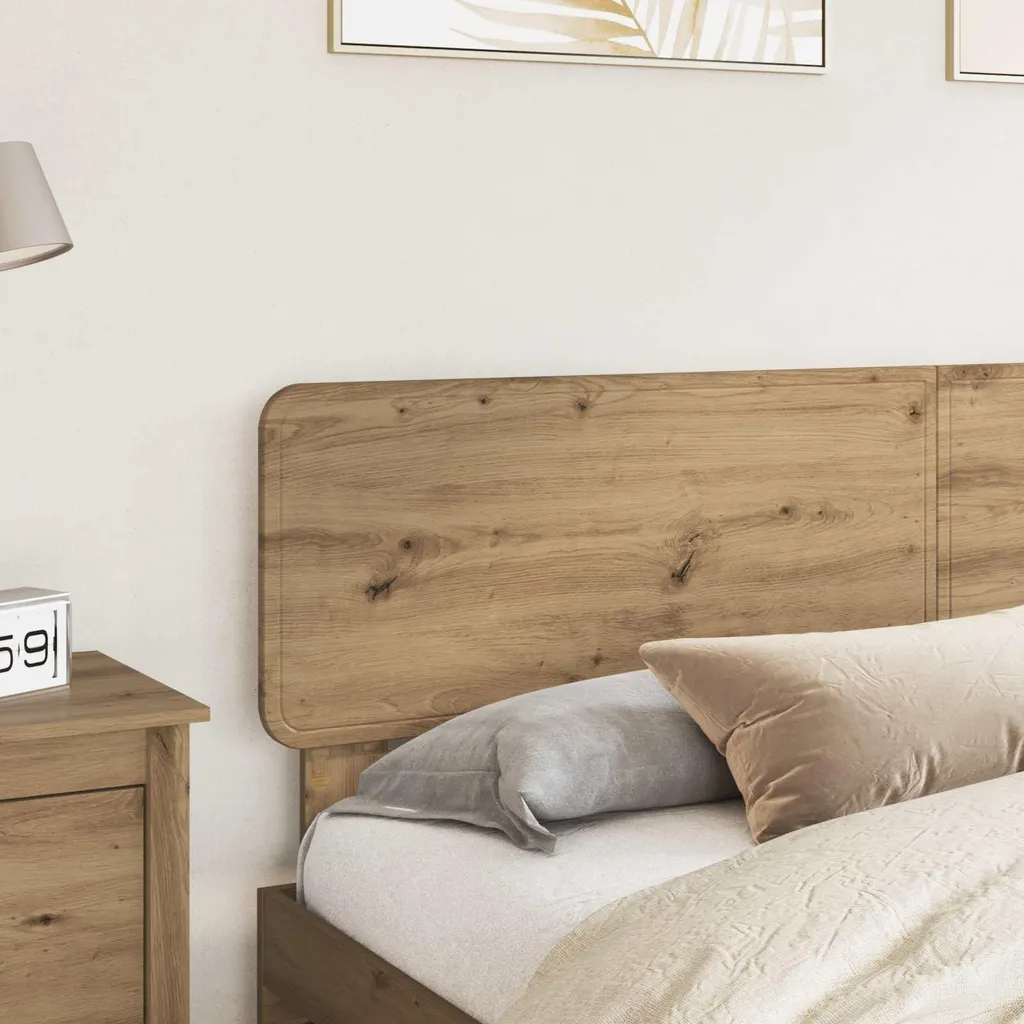 VidaXL Testiera Per Letto In Legno Massello Di Rovere, 180 Cm, Colore Naturale, Dimensioni 182x3x79 Cm, Gambe Robuste, Stile Classico Ed Elegante