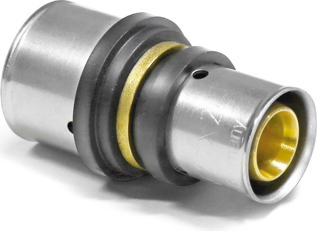 Pipetec Press- Kupplung reduziert für Alu-Verbundrohr Größe: 32 x 3 - 20 x 2 mm
