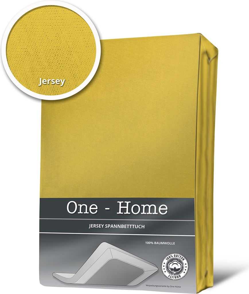 Spannbettlaken Spannbetttuch gelb 180x200 cm - 200x200 cm Jersey Baumwolle