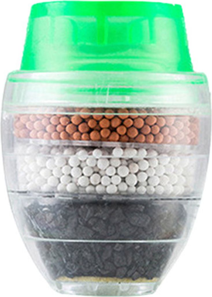 Zuverlässiger Wasserhahnfilter mehrstufiger Filtration Uniformes Wasserausgang Küchengeräte Wasserhahnwasserfilter für Zuhause-Grün