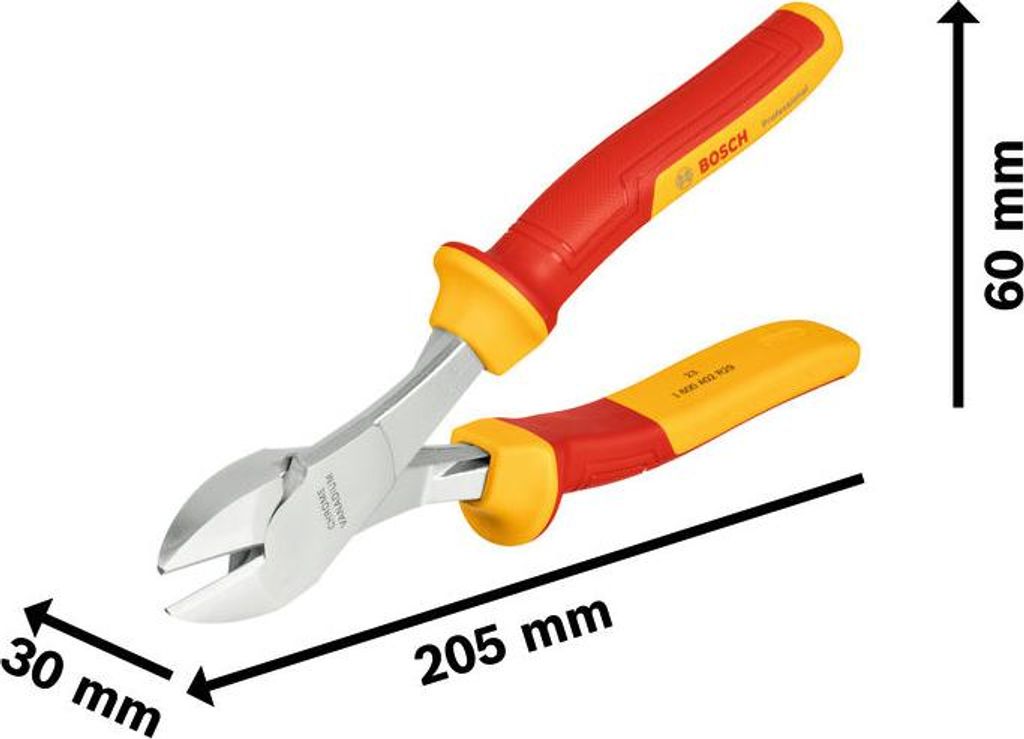 VDE-Seitenschneider mit hoher Hebelkraft, 200 mm